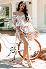 Vibrant Voyage Tiered Printed Mini Dress (Multi)