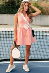 Escaping The Shadows Hooded Mini Dress (Pink)