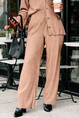 Interesting Scenarios Textured Wide Leg Pants (Coco)