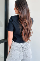 Brittany Rhinestone Fringe Padded Shoulder Top (Black)