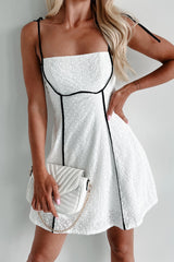 Optimal Cuteness Eyelet Mini Dress (Off White)