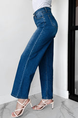 Enzo High Rise Non-Distressed Wide Leg Jeans (Medium-Dark)