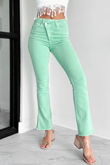 Christos Cross-Over Waist Bootcut Jeans (Green)