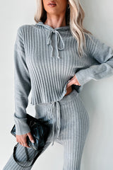 Drowsy Darling Sweater Knit Two-Piece Set (Heather Grey)