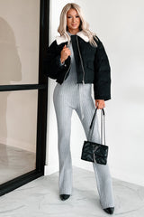 Drowsy Darling Sweater Knit Two-Piece Set (Heather Grey)