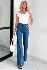 Abigail Special A High Rise Trouser Flare Jeans (Dark)