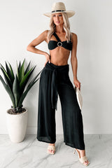 In Full Swing Wide Leg Linen Pants (Black)