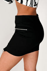 Always In Control Hem Ring Mini Skirt (Black)