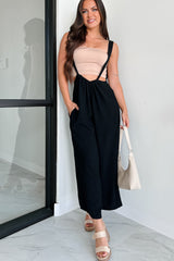 Casual Conversations Suspender Jumpsuit (Black)