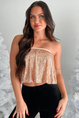 Always Partying Sequin Tube Top (Champagne)