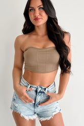 Highlight Of The Night Seamless Padded Bandeau Top (Pale Coco)