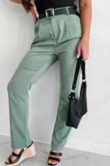 Sophisticated Pursuits Straight Leg Dress Pant (Olive)
