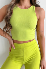 Faye Ribbed Crop Tank (Lime Yellow)