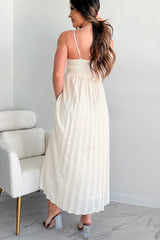 Essential Chicness Pleated Satin Dress (Champagne)