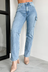 Cova High Rise Special A Cargo Jeans (Medium Dark)