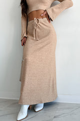 Rewriting The Script Brushed Knit Maxi Skirt (Oatmeal)
