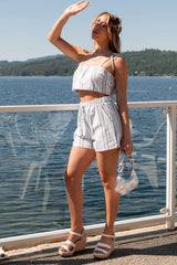 Stormy Seas Striped Shorts (Light Blue)