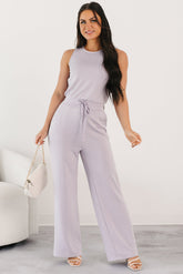 Laid-Back Livin' Sleeveless Jumpsuit (Lilac)