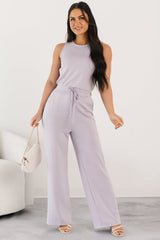 Laid-Back Livin' Sleeveless Jumpsuit (Lilac)