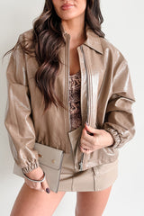 Always Opinionated Patent Leather Jacket (Brown)