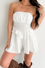 Dreams In The Garden Strapless Romper (Off-White)