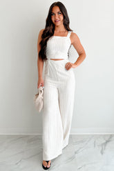 Days Like This Striped Cut-Out Jumpsuit (Oatmeal)