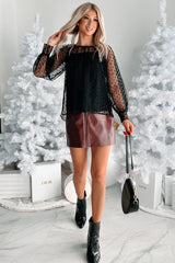 Dotted Perfection Polka Dot Mesh Top (Black)