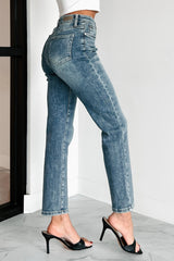 Edna Special A Tummy Control Slim Straight Jeans (Dark)