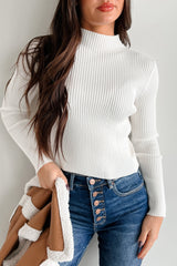 Surprising Outcomes Faux Leather Contrast Top (Ivory)