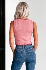 Sending You Hugs Sleeveless Knit Top (Blush/Red)