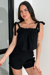 Catching Sparks Tank Top & Shorts Set (Black)