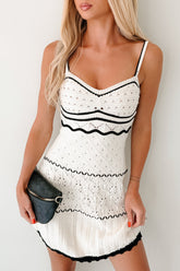 Cupid's Cloud Sleeveless Crochet Mini Dress (Cream)