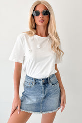 Change For Good Floral Beaded T-Shirt (White)