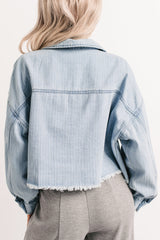 Growing Friendships Lightweight Denim Crop Jacket (Denim)