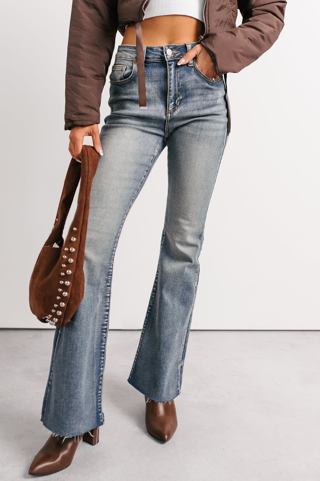 Julius High Rise Flare Sneak Peek Jeans (Medium)
