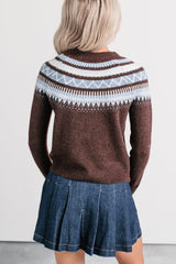 Holding Onto You Fair Isle Pattern Sweater (Dark Brown)
