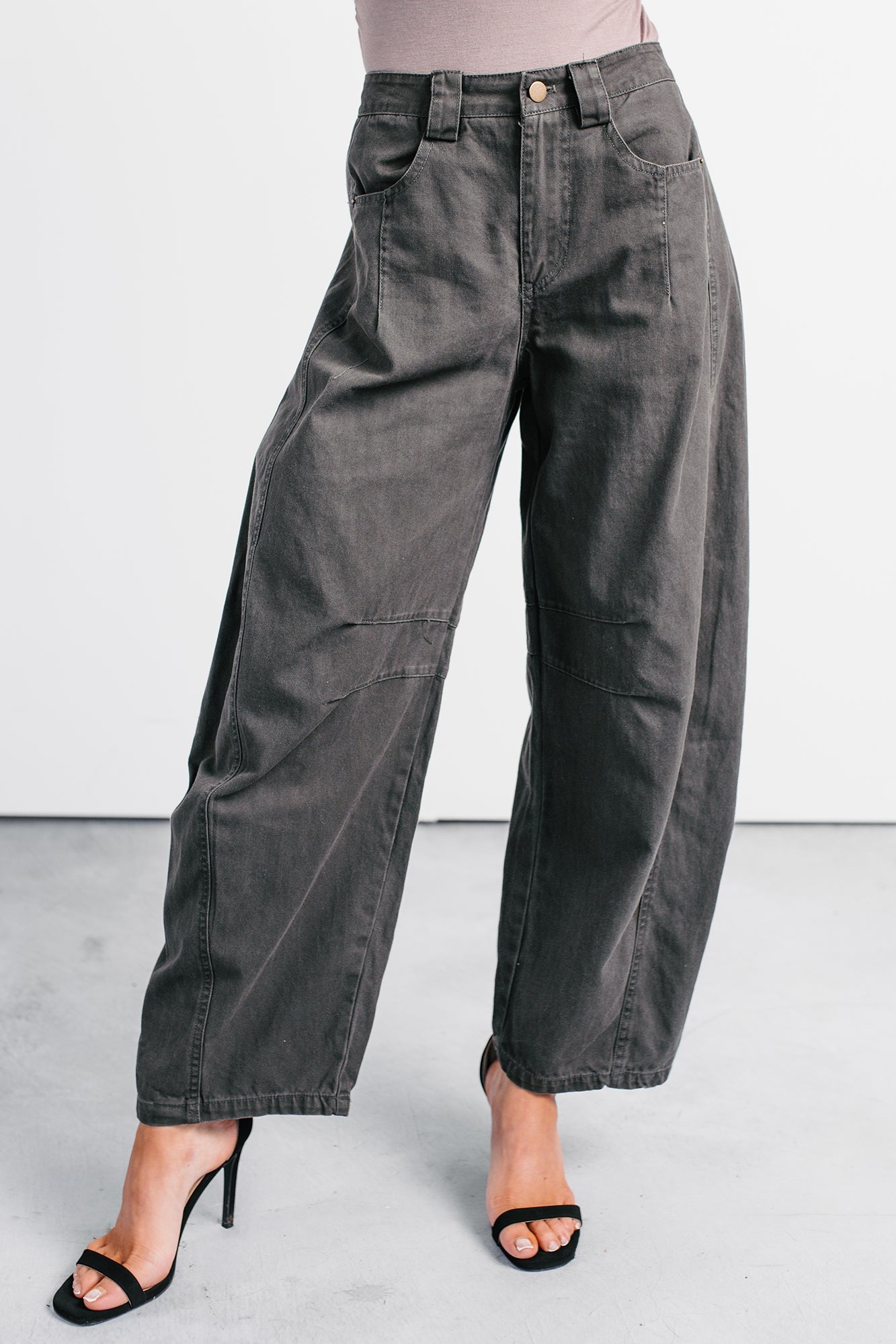 Fabian Wide Leg Denim Papermoon Jeans (Charcoal)