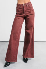 Delgado Wide Leg Judy Blue Jeans (Burgundy)