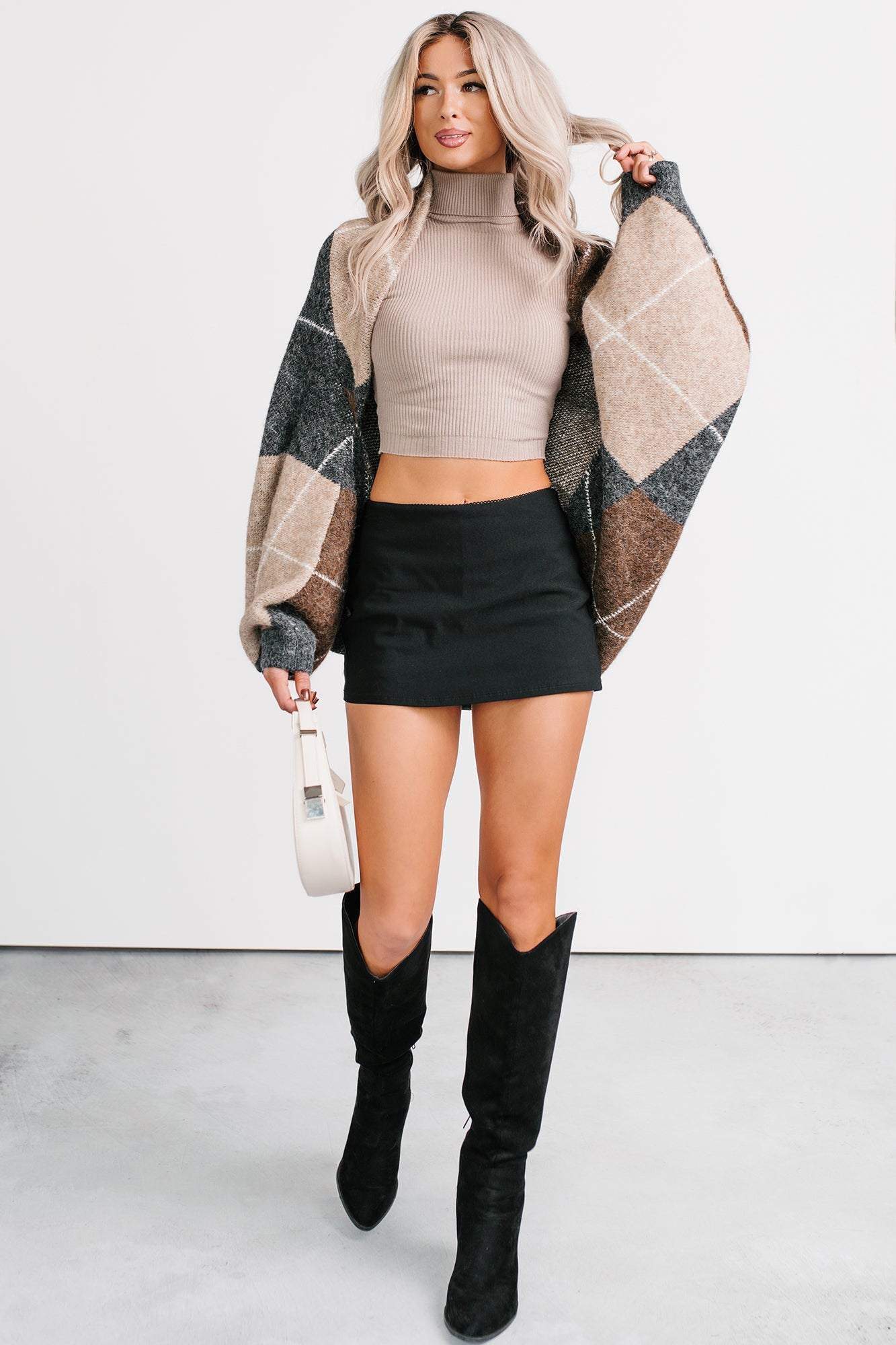 Always Going Somewhere Knit Micro Mini Skirt (Black)