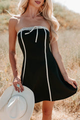 Lavish Vibes Strapless Mini Dress (Black)