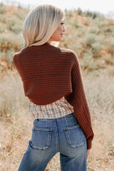 Toasted Coconut Season Bolero Shrug Cardigan (Chestnut)