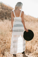 Blue Skies Sleeveless Lace Duster Top (Ivory)