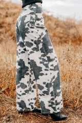 Willis Wide Leg Cow Print Klesis Jeans (Brown)