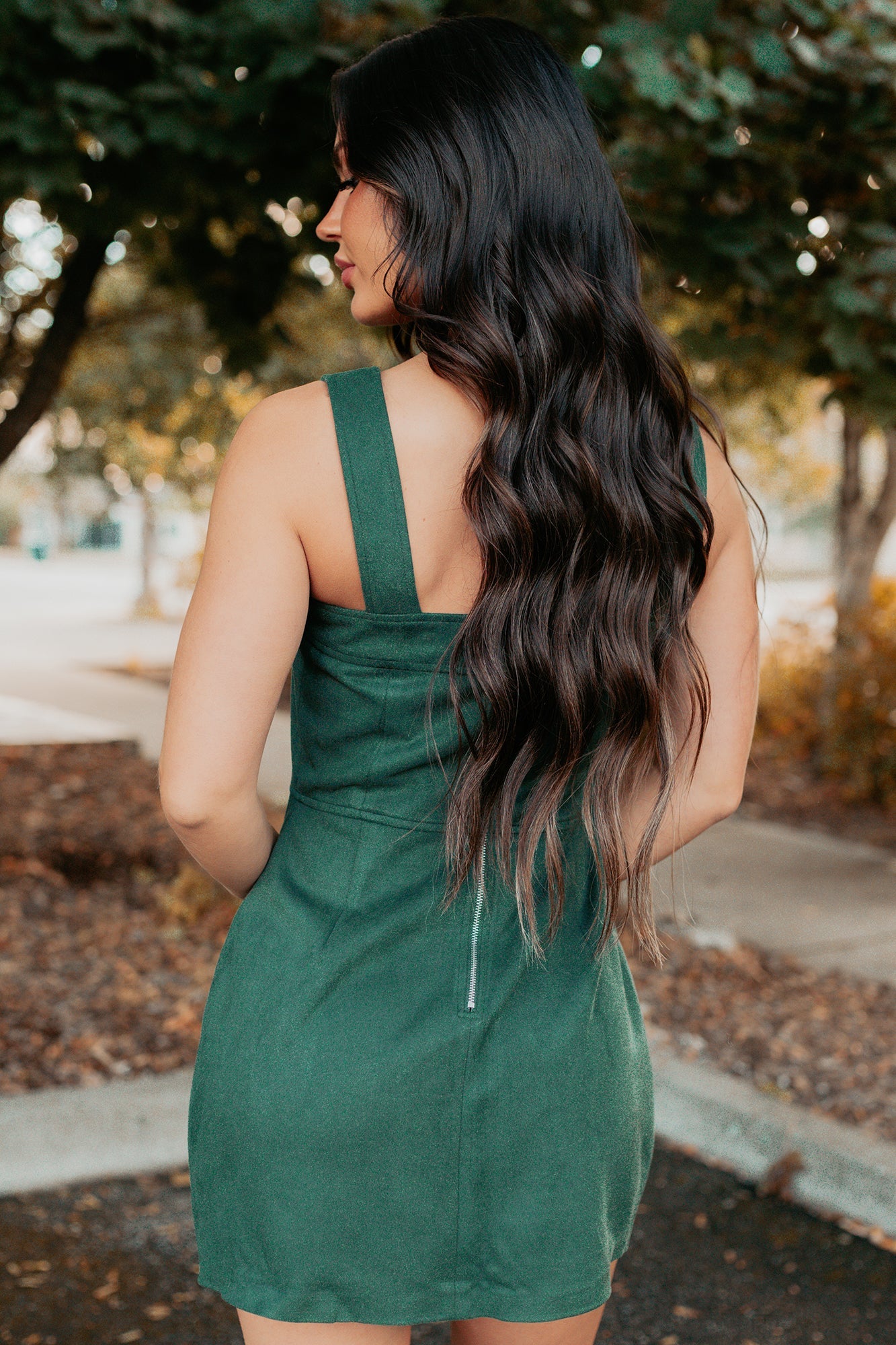 Honest Energy Sleeveless Mini Dress (Forest Green)