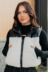 Candle Lit Nights Sherpa Puffer Vest (Cream)