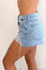 Auston High Rise Distressed Cello Shorts (Super Light)
