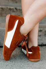 Endurance Edge Lace-Up Faux Suede Sneakers (Brown)