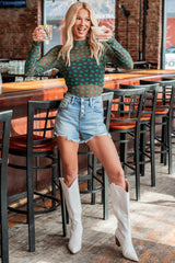 Lucky Lady NM Original Printed Mesh Bodysuit (Black/Green)