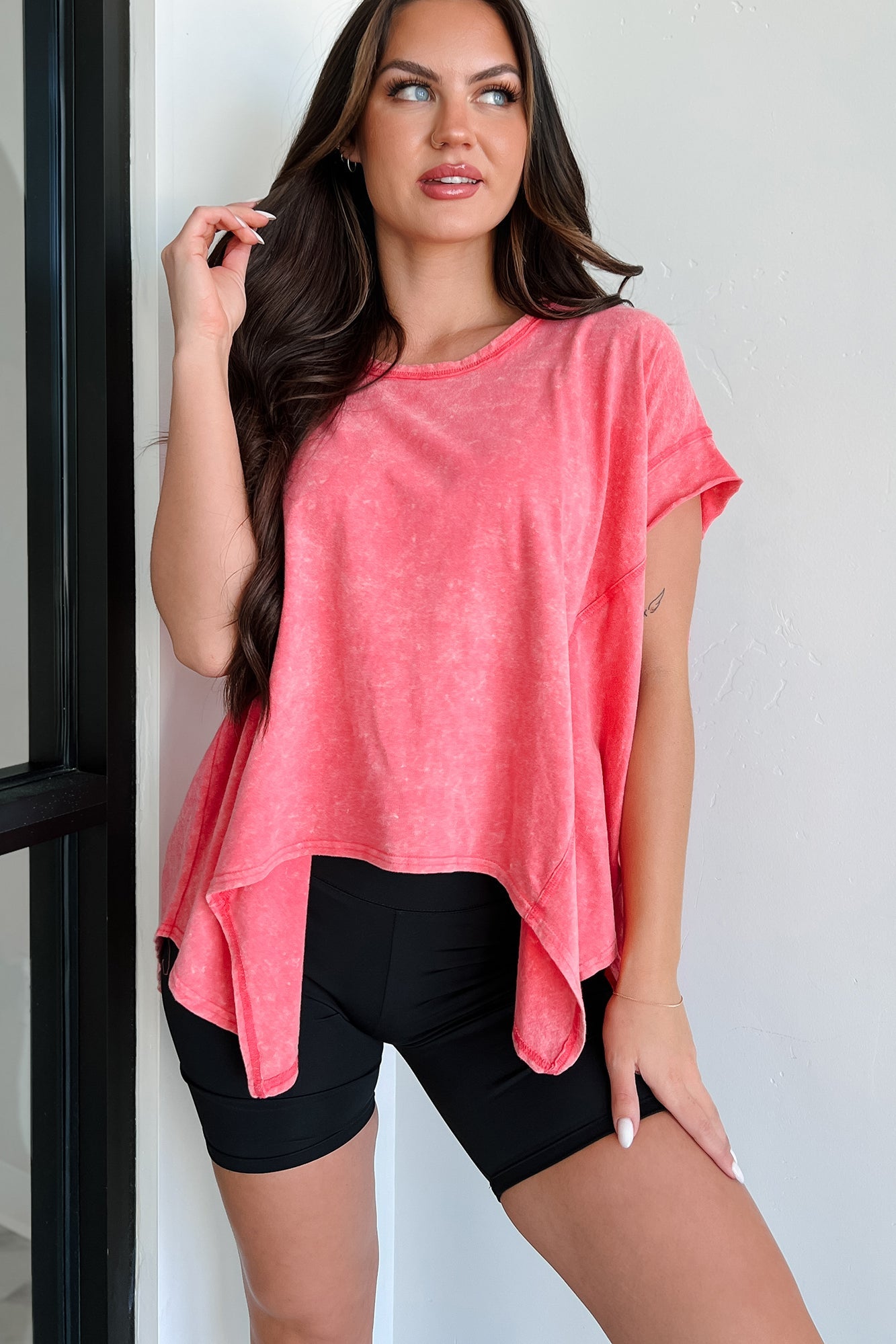 Madoc Mineral Wash Top (Hot Pink)