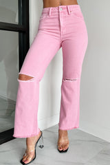 DOORBUSTER Bernina High Rise Slim Straight Jeans (Pink)